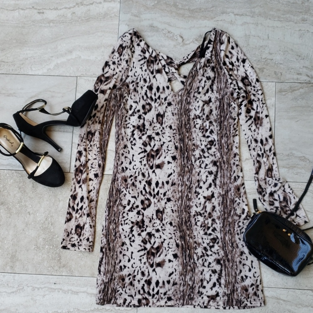 animal print  mini dress